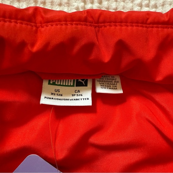 NWT PUMA Boys Vest Red Black Puffer Jacket Size XS 5 / 6 - Picture 5 of 5
